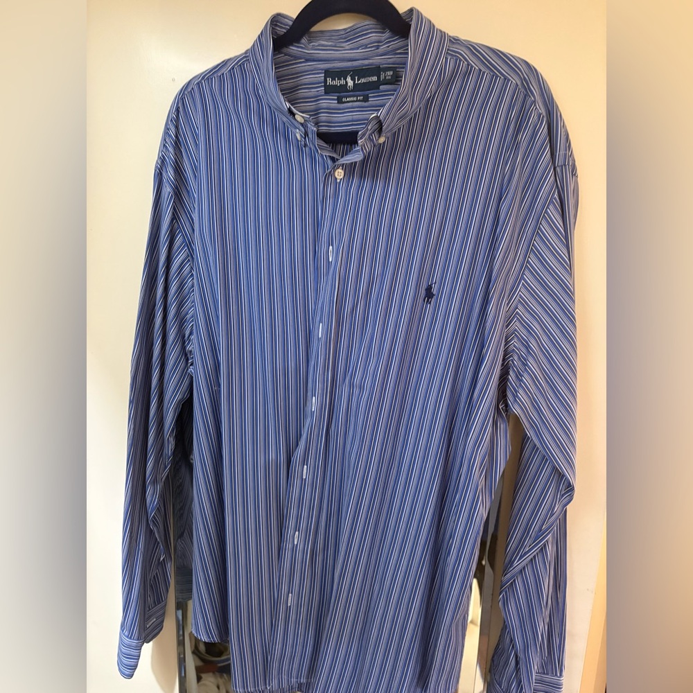 Ralph Lauren Men's Blue Striped Shirt